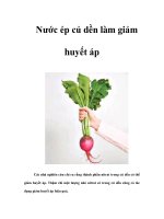 Nước ép củ dền làm giảm huyết áp pptx