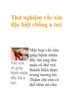 Thử nghiệm vắc-xin đặc biệt chống u tuỷ docx