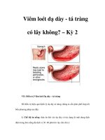 Viêm loét dạ dày - tá tràng có lây không? – Kỳ 2 ppsx
