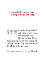 Light gets the message out Thông lưu nhờ ánh sáng docx