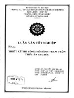 Thiết kế thi công mô hình trạm trộn thức ăn gia súc