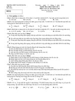 Đề kiểm tra một tiết Vật lý 10 Nâng cao (lần 3)