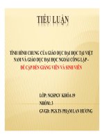 TÌNH HÌNH CHUNG CỦA GIÁO DỤC ĐẠI HỌC TẠI VIỆT  NAM VÀ GIÁO DỤC ĐẠI HỌC NGOÀI CÔNG LẬP  ĐỀ CẬP ĐẾN GIẢNG VIÊN VÀ SINH VIÊN