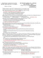đề thi thử đại học môn sinh học 2014 chuyên lý tự trọng cần thơ
