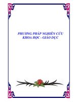 PHƯƠNG PHÁP NGHIÊN CỨU KHOA HỌC - GIÁO DỤC doc