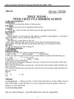 THỰC HÀNH TÍNH CHẤT CỦA HIDRO CACBON