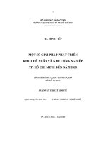 MỘT SỐ GIẢI PHÁP PHÁT TRIỂN KHU CHẾ XUẤT VÀ KHU CÔNG NGHIỆP TP.HCM ĐẾN NĂM 2020