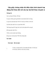 Cấp giấy chứng nhận đủ điều kiện kinh doanh hoạt động thể thao đối với câu lạc bộ thể thao chuyên nghiệp pptx