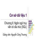 Cơ sở dữ liệu 1_Chương 6: Ngôn ngữ truy vấn có cấu trúc (SQL) docx