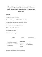 Cấp mới Giấy chứng nhận đủ điều kiện kinh doanh thuốc (Doanh nghiệp bán buôn; Đại lý Vắc xin, sinh phẩm y tế) doc