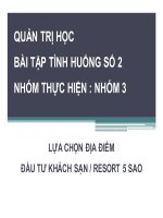 Lựa chọn địa điểm đầu tư khách sạn  resort 5 sao