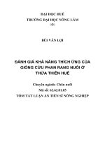 Đánh giá khả năng thích ứng của giống cừu phan rang nuôi ở thừa thiên huế tom tat