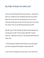 Sự thật về Quản trị nhân sự? pdf
