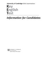 Key English Test - Information for Candidates pps