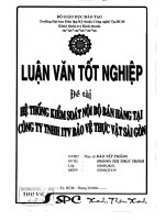 Hệ thống kiểm soát nội bộ bán hàng tại công ty TNHH một thành viên bảo vệ thực vật Sài Gòn