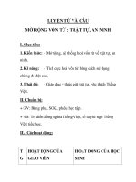 LUYỆN TỪ VÀ CÂU MỞ RỘNG VỐN TỪ : TRẬT TỰ, AN NINH pot