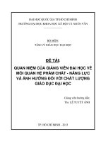 QUAN NIỆM CỦA GIẢNG VIÊN ĐẠI HỌC VỀ MỐI QUAN HỆ PHẨM CHẤT  NĂNG LỰC VÀ ẢNH HƯỞNG ĐỐI VỚI CHẤT LƯỢNG GIÁO DỤC ĐẠI HỌC