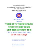 thiết kế và thi công mạch tính cước điện thoại giao tiếp bằng máy tính