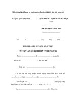 Mẫu thông báo bổ sung xe khai thác tuyến vận tải khách liên tỉnh bằng ôtô potx