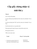 Cấp giấy chứng nhận vệ sinh thú y ppt