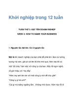 Khởi nghiệp trong 12 tuần - tuần 3 pptx