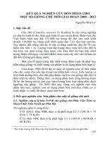 KẾT QUẢ NGHIÊN CỨU BÓN PHÂN CHO MỘT SỐ GIỐNG CHÈ MỚI GIAI ĐOẠN 2000 - 2016