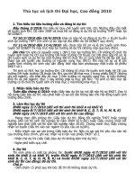 Những điều cần biết về TSĐH, CĐ 2010