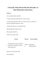 Cấp lại giấy chứng nhận đủ điều kiện hành nghề y tư nhân (Phòng khám chuyên khoa). ppt