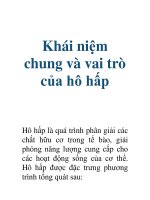 Khái niệm chung và vai trò của hô hấp doc