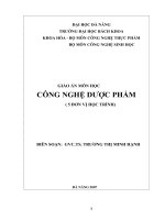 GIÁO ÁN MÔN HỌC CÔNG NGHỆ DƯỢC PHẨM ppsx