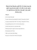 Đăng ký hoạt động dạy nghề đối với trường trung cấp nghề, trung tâm dạy nghề có vốn đầu tư nước ngoài. Các nghề đào tạo trình độ sơ cấp nghề và dạy nghề thường xuyên. ppt