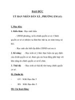 ĐẠO ĐỨC UỶ BAN NHÂN DÂN XÃ , PHƯỜNG EM (t1) I. Mục tiêu: 1. Kiến thức: Học pptx