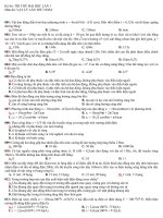 Đề thi thử đại học lần 1, 4 mã có đáp án