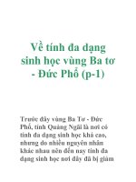 Về tính đa dạng sinh học vùng Ba tơ - Đức Phổ (p-1) doc