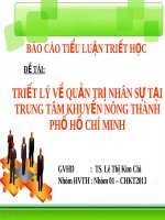 TRIẾT LÝ VỀ QUẢN LÝ NHÂN SỰ