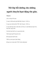 Mở lớp bồi dưỡng cho những người chuyên họat động tôn giáo. doc