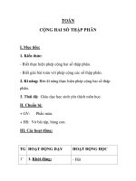 TOÁN CỘNG HAI SỐ THẬP PHÂN tuần 10 docx