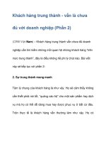 Khách hàng trung thành - vẫn là chưa đủ với doanh nghiệp (Phần 2) pot