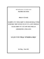 nghiên cứu tổng hợp và thăm dò hoạt tính sinh học một số dẫn xuất của axit ursolic tách chiết từ cây sơn tra poilan