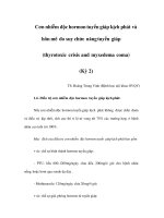 Cơn nhiễm độc hormon tuyến giáp kịch phát và hôn mê do suy chức năng tuyến giáp (Kỳ 2) pot