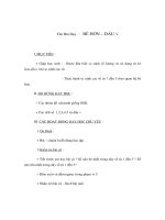 Giáo án Toán 1 - BÉ HƠN – DẤU ppsx