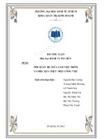 MỐI QUAN HỆ GIỮA LÀM VIỆC NHÓM VÀ HIỆU QUẢ THỰC HIỆN CÔNG VIỆC