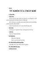 Giáo án Hoá học lớp 8 - TỶ KHỐI CỦA CHẤT KHÍ pptx