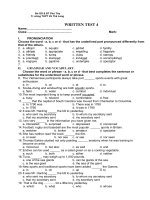 Bài kiểm tra số 4 HKII