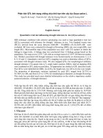 Báo cáo khoa học nông nghiệp: Phân tích QTL tính trạng chống chịu khô hạn trên cây lúa Oryza sativa L.