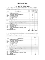 CẤU TRÚC ĐỀ THI NĂM 2010 - MÔN SINH