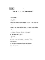 Giáo án Toán lớp 2 - 15, 16, 17, 18 TRỪ ĐI MỘT SỐ pptx