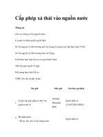 Cấp phép xả thải vào nguồn nước ppt