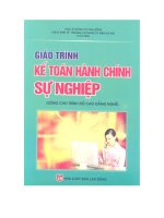 giáo trình học kế toán hành chính sự nghiệp