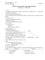 Ga 6 Unit 13 activities -the season